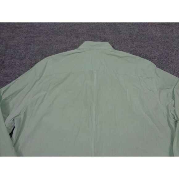 Frank & Eileen Shirt Mens L Green Paul Micro Plaid Long Sleeve 100% Cotton - Picture 6 of 11